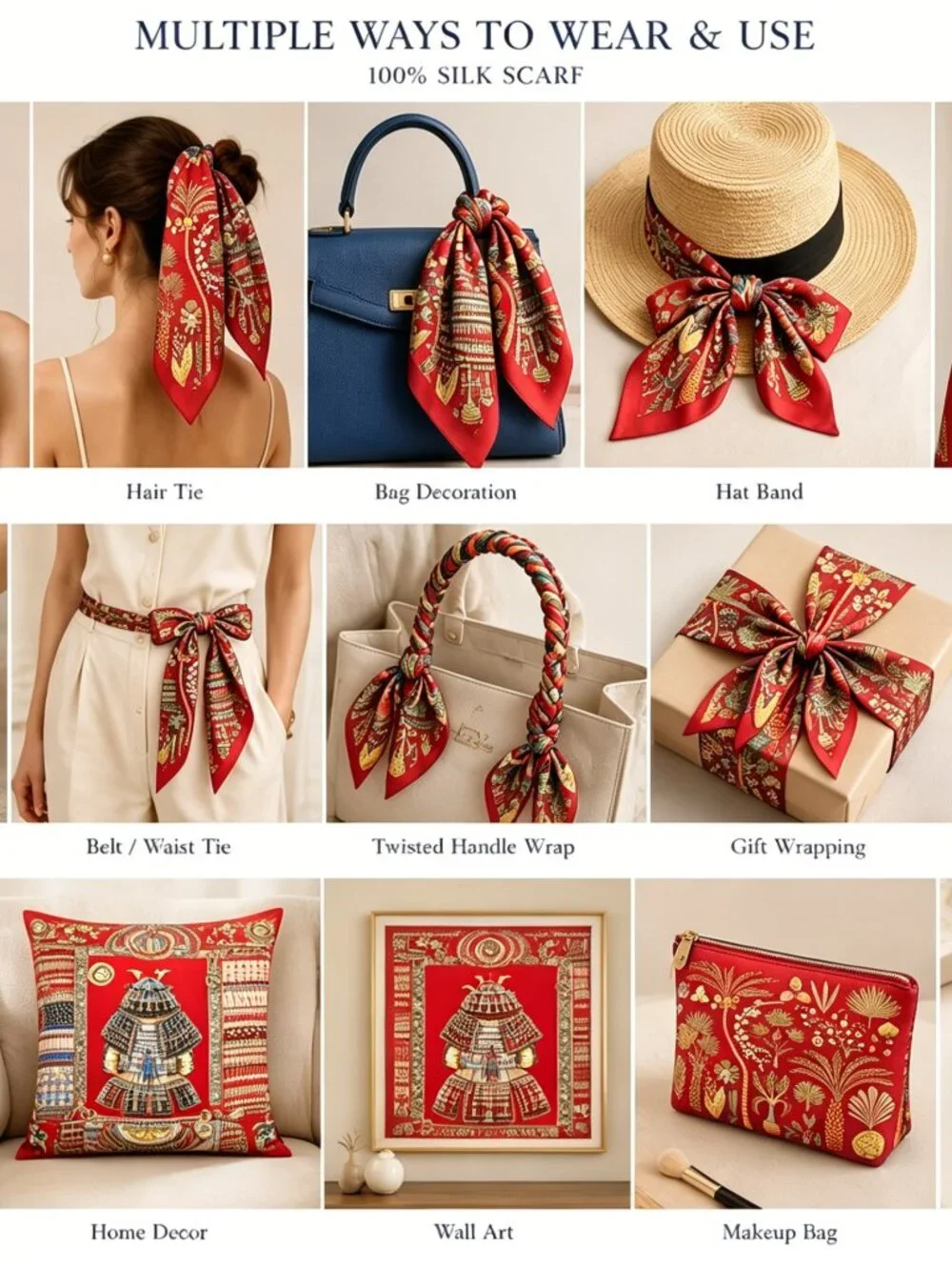 130cm war helmet warrior generous scarf twill silk scarf #210